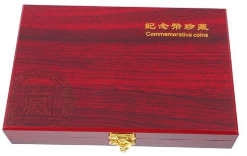 SOPOTUTU Wooden Coin Box Collector Case for Storage for Displaying Coins Made of Wood Material for Home Collection Scenario