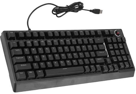 XUMIUZIY Wired RGB Gaming Keyboard, 98 Keys Mechanical Feel Gaming Keyboard med Knopp, Flera RGB -lägen, 80% Layout, Tyst Ergonomiska Tangentbord för PC, Bärbar Dator