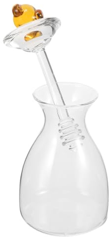 STOBAZA Tarro y Cucharón de Tapa de Vidrio Transparente Miel