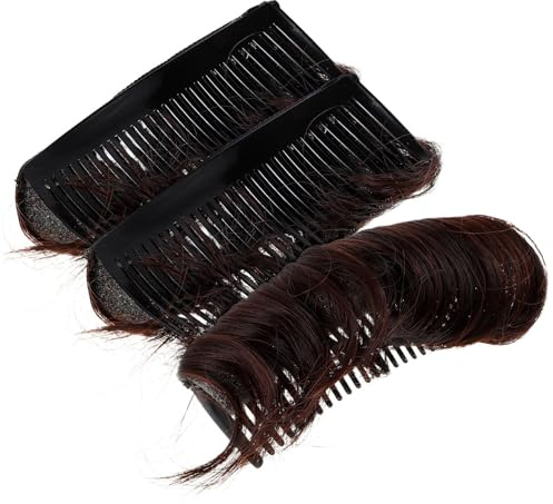 Housoutil 3 Stück Pack Unsichtbare Volumen Haarclips Dunkelbraun Haarpolster für Mehr Volumen Am Hinterkopf Haarkissen Accessoire für Duttfrisuren und Hochsteckfrisuren Frauen