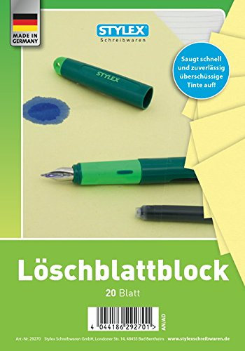 STYLEX Löschblattblock, 20 Blatt, DIN A5, weiß, 3er Pack