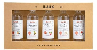 LAUX Spirituosen Geschenkset – 5x40ml edle Sorten in Probiergröße – Feinkost-Präsent für Genießer & Liebhaber hochwertiger Spirituosen