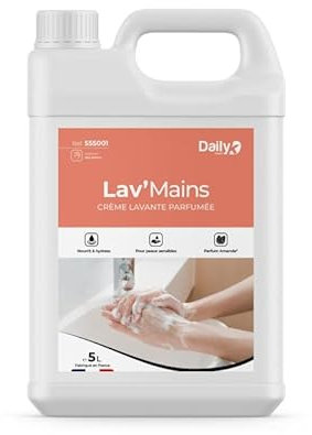 Savon Liquide mains - Savon Main - Crème mains - Crème lavante pour Mains - Savon main Liquide - Gel Lavant main - Crème lavante mains parfum amande douce - Bidon 5L