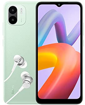Xiaomi Redmi A2 Smartphone + auriculares, 2 + 32 GB, teléfono móvil sin contrato, pantalla HD de 6,52 pulgadas, 5000 mAh, MediaTekHelio G36, cámara dual AI de 8 MP, Dual SIM, verde (2 años de garantía