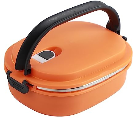 BRRNOO Stainless Steel Insulated Lunch Box - Thermal Container for Hot Food - Orange