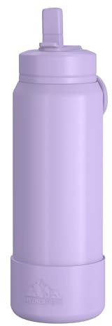 Hydrapeak 26oz Sport Insulated Water Bottle with Straw or Chug Lid, Leak & Spill Proof, Keeps Drinks Cold for 24 Hours, Hot for 12 Hours, Premium Stainless Steel Water Bottles (26oz, Dlavender)