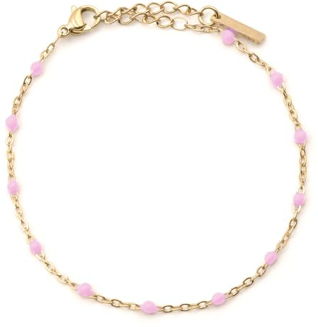 Générique Bracelet Minimaliste Chaîne Dorée avec Perle de Résine - Bijou Élégant et Ajustable (JB11-11)