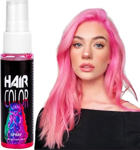 Rosa hårfärg – hårfärgsspray – rosa färgad hårspray – tillfälligt färgat hårspray omedelbar styling, halvpermanent hårfärgningsspray