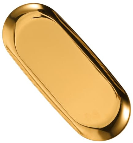 Alipis Plateau À Bijoux En Acier Inoxydable Porte-bijoux Vintage Doré Support Décoratif Pour La Maison