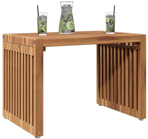 vidaXL Garten-Beistelltisch Braun 50 x 32,5 x 35 cm Massivholz Teak | Aus massivem Teakholz, also hält es ewig, Glatte Oberfläche für ein angenehmes Gefühl,