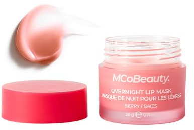 MCoBeauty - Double Duty Lip Mask - Contains Coconut Oil and Vitamin E Lip Balm for Day or Overnight Mask - Berry Scent - Skin Care and Makeup Accessories - Holiday Essentials - 15g
