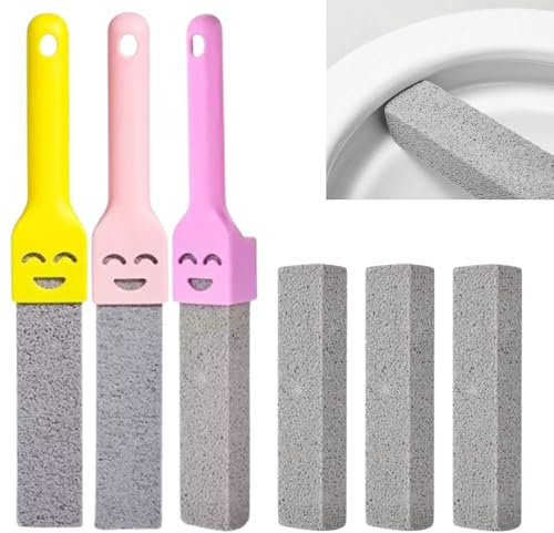 Pamtns 6 Pezzi Pietra Pomice per WC con 3 Maniglie Pulizia Pietra Detergente Cleaning Block Replaceable Pomice per Pulire Macchie WC Bagno per Bagno Cucina Lavello Piscina Barbecue