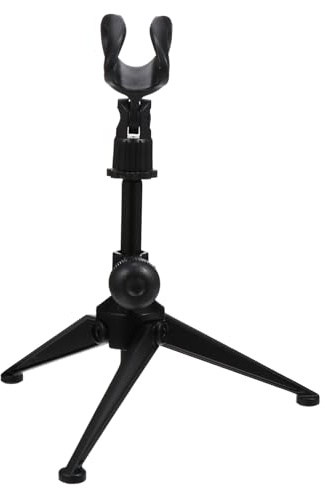 Zerodeko Einstellbarer Mikrofonständer aus Metall mit Dreibeinigem Stabilem Mikrofonstativ in Schwarz Schonende Halterung mit Polsterung Geeignet für Aufnahme und Studioeinsatz