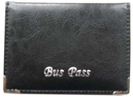 Lorenz Ledereffekt Genarbte Pu Bus Pass Hülle mit Reißverschluss Münze Taschen - Schwarz, Small