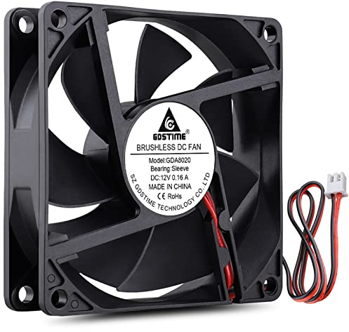 GDSTIME 80mm x 20mm 8020 12V DC Brushless PC Case Cooling Fan 2Pin for Computer Desktop Power Supply Mini Fridge