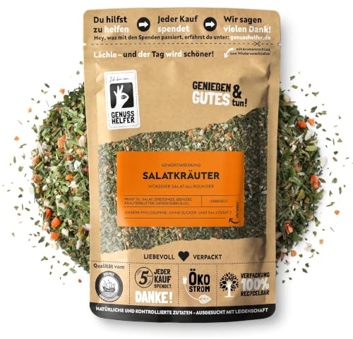 Bremer Gewürzhandel Salatkräuter Gewürzmischung, grob gemahlen, bunter Mix aus Salatkräutern, aromatische Kräuter für Dressings, Kräuterbutter und Saucen, 100g