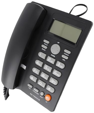 Diyeeni Telefono fisso DTMF/FSK con numero di chiamata e tempo di chiamata, ID chiamante/composizione vivavoce, funzione Pausa/Attesa(nero)