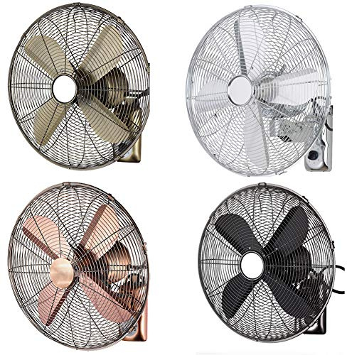 HLILY Ventilatore Silenzioso Ventilatore A Muro,Telecomando Ventilatore da Parete per Oscillante Elettrico Fan 3 velocità,Ventola di Raffreddamento retrò per Soggiorno in Ufficio(40cm/45cm)
