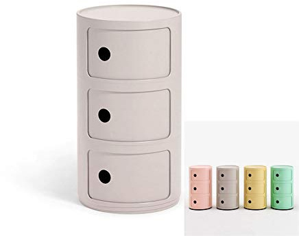 Kartell Componibili Bio 5970PA, Contenitore Crema Opaco, Ø 32 x H 58 cm. Altri Colori Disponibili