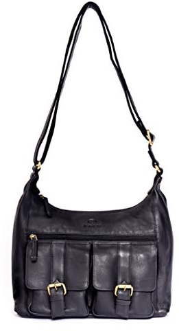 ALMADIH Geräumige Leder Damentasche Umhängetasche LARA Bv - große Ledertasche Damen Leder Tasche Handtasche Schultertasche Henkeltasche Businesstasche Shopper Tragetasche braun (LARA vintage)