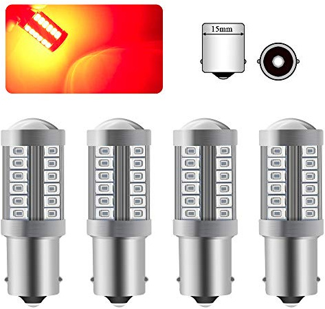 Sidaqi 4 X 1156BA15S P21W Bombilla LED Rojo Super Brillante 900LM 5630 33 SMD Luz De Marcha Atrás luz de freno niebla traseras posición 12-30 V