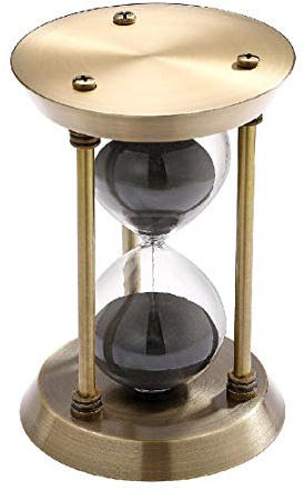 SuLiao Sanduhr 3 Minuten Sanduhr, Antik Messing Schwarz Sanduhr, Antiguo Reloj De Arena 3 Minuten, Kleine einzigartige Stundenglas Sandglas für Büro Schreibtisch Heimdekoration