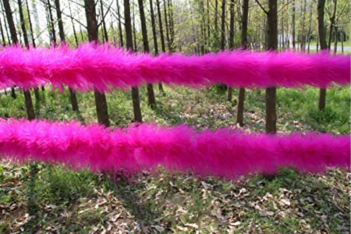 2 Meter Dicker, Flauschiger Truthahn-Federboa, weicher voller Plume-Trim-Streifen für Hochzeit, Party, Kostüm, Bühne, Cosplay, DIY-Dekoration-Rose Red