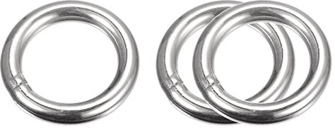 sourcing map 3 Stück O Ringe Edelstahl 304 Metallringe, 30 mm Außendurchm. 5 mm Dicke Geschweißter O-Ring für Befestigung Schrauben Haken Campinggürtel Hundeleinen Taschen Paracord