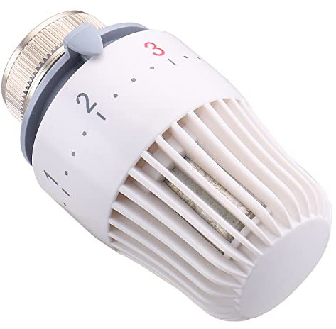 Wengart Testina Termostatica WG4007,Termostato filettato M30 x 1,5,Adatto per il controllo della temperatura in ufficio e in casa,Bianca