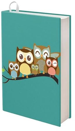 Kuiaobaty Schutzhülle für Notebook, Eulen-Design, mit Vogelmuster, Buchhülle, Skycase, zum Aufstecken, Türkis