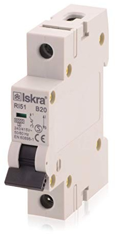 Sicherungsautomat Leitungsschutzschalter MCB Eco-Line, 20A, Typ B, 1-polig, 230/400V, bietet effektiven Schutz, 5 Stück