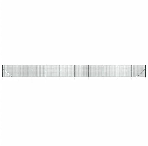 vidaXL Clôture en Treillis Métallique et Piquet d'ancrage, Panneau de Clôture Décoratif, Barrière de Protection Jardin Patio Extérieur, Vert 2,2x25 m