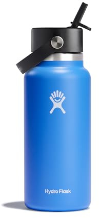 Hydro Flask - Water Bottle 946 ml (32 oz) - Vacuum Insulated Stainless Steel Water Bottle with Flex Straw Cap - Wide Mouth - Cascade