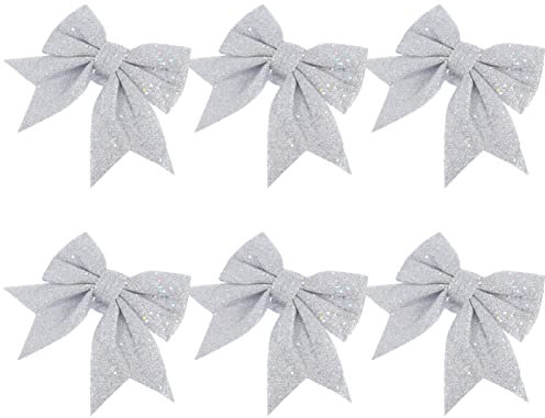 Kichvoe 6stücke Teiliges Glitzernde Schleifen Christbaumhängeschmuck Elegante Weihnachtsbaumdekorationen Für Festliche Stimmung Und Fotomotive Für Wände Kamine Und Regale