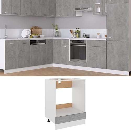 SMTSEC Schränke & Aufbewahrung Backofenschrank Betongrau 60x46x81,5 cm Holzmöbel
