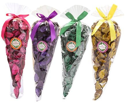 TooGet 4 Pcs Potpourri Bags, Rose Jasmine Lavender and Lemon Scented Potpourri Dried Flowers Natural Plant Fragrance Sachet for Home Fragrance Sachet Petal, Air Freshener 5.6 OZ