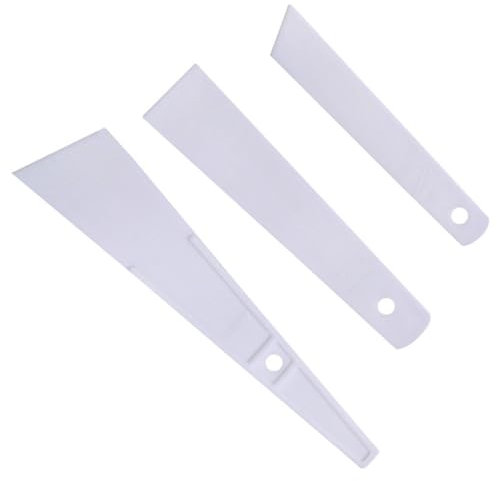 Supertool 3Pcs Glue Smear Sticks, White Plastic Applicator Glue Spreaders DIY Scraper for Paper Leather Craft Art (White)