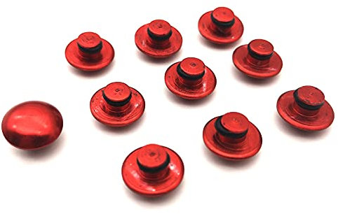 Radschraubenkappen,Radmutterkappen 10 stücke Universal Sechskantbuchse Bolzen Schraubenmutter Kopf Abdeckkappe M8 8mm M10 10mm M6 6mm Gebrauch for Suzuki BMW (Color : Red, Size : M8)