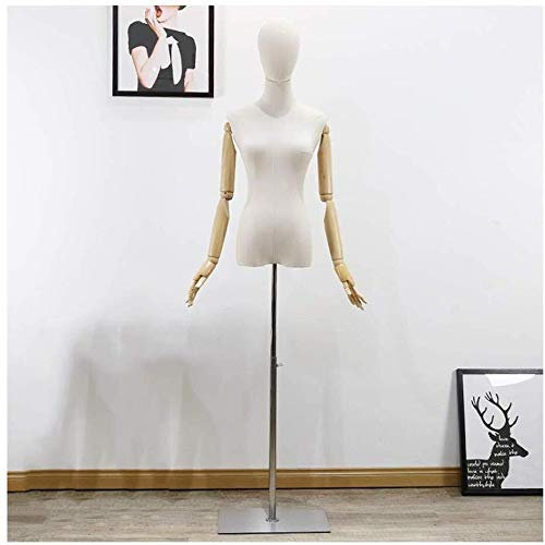CCYENG Schaufensterpuppen-Kleiderform-Torso, Schaufensterpuppen-Torso, weibliche Schneiderpuppe, Schaufensterpuppe, Schneiderpuppen, Ausstellungsbüste mit Arm, aktiv,