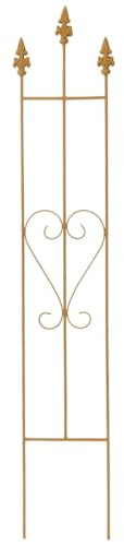 Rankgitter aus Eisen Blumenranken Gitter 98 cm - Robuste Kletterhilfe und dekorative Rankhilfe für Outdoor Balkon und Garten - Steckzaun ideal für Rosen, Tomaten und Kletterpflanzen in Rostoptik