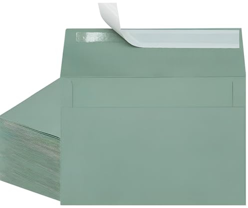100 Stück salbeigrün A7 Umschläge 13 x 18 cm Grußkarten-Umschläge für 12,7 x 17,8 cm Hochzeitseinladungen, Grußkarten, Geburtstags- und Babyparty-Einladungen