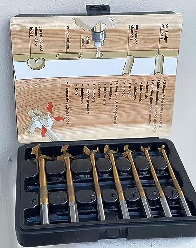 Juego de brocas, juego de brocas de cobalto, Nuevo JUEGO DE BROCAS for MADERA FORSTNER DE ÁNGULO MULTICURVA DE 7 PIEZAS PALA ROUTING FORSTNER