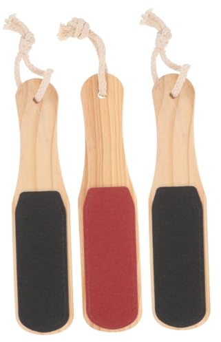 FOMIYES 3 Stück Doppelseitiger Fußschaber und Sandpapier Hornhautentferner Fußpeeling für Damen Schwarz für Zuhause und Pflege