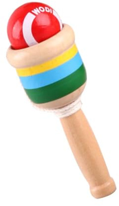 Vaguelly Jouet de Coordination Main-œil en Bois pour Garçon et Filles, Jouet Kendama Portable à Empiler, Stimule la Concentration Motricité Fine Couleur Aléatoire