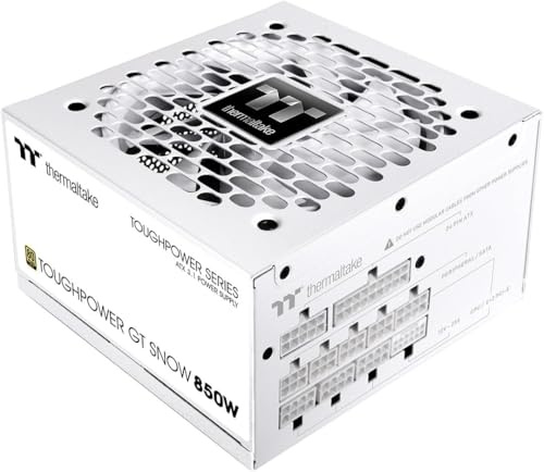 Thermaltake Toughpower GT 850 W ATX 3.1 Alimentation Standard : 80 Plus Gold Efficacité, Ventilateur Smart Zero, connecteur PCIe 5.1 natif 450 W – Blanc Neige