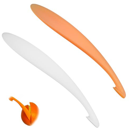 2 Piezas Epluchador de Plástico Naranja, Epluchador de Cítricos Eficaz para Epluchadores de Naranja y Otros Cítricos, Herramienta Práctica de Epluchado para Cocina y Vida Diaria, Diseño Ergonómico