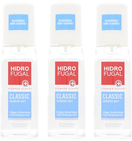3 x Hidrofugal Classic Anti Transpirant Zerstäuber je 75ml Starker Schutz