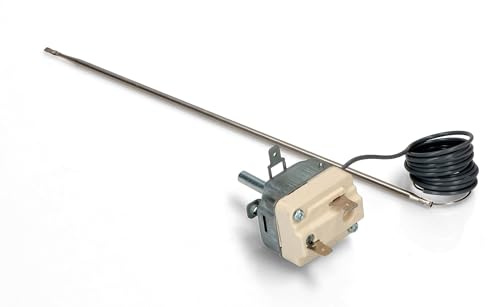 TERMOSTATO BRASIERA PROFESSIONALE 90-185°C 55.19039.800 Monofase. Temperatura: min. 90°C, max. 185°C. 16A, 250V. Capillare: 1300mm. Bulbo: Ø4mm, 230mm.