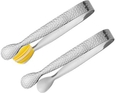 Quorvex Pinzas de hielo para congelador, herramientas de agarre de hielo de acero inoxidable, pinzas de servir para el hogar, para rodajas de limón, gelatina, camarero, de té, panadero