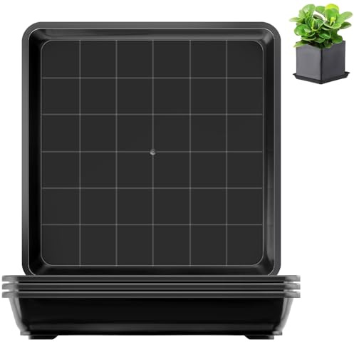 sturiz 4 stycken blomkrukor underlägg fyrkantig blomkruka blomkruka skål 25 x 25 cm plast planteringslåda växtskål blomkruka dropp brickor